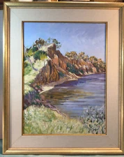 Ross Pickard  River Scene Framed Oil Painting
