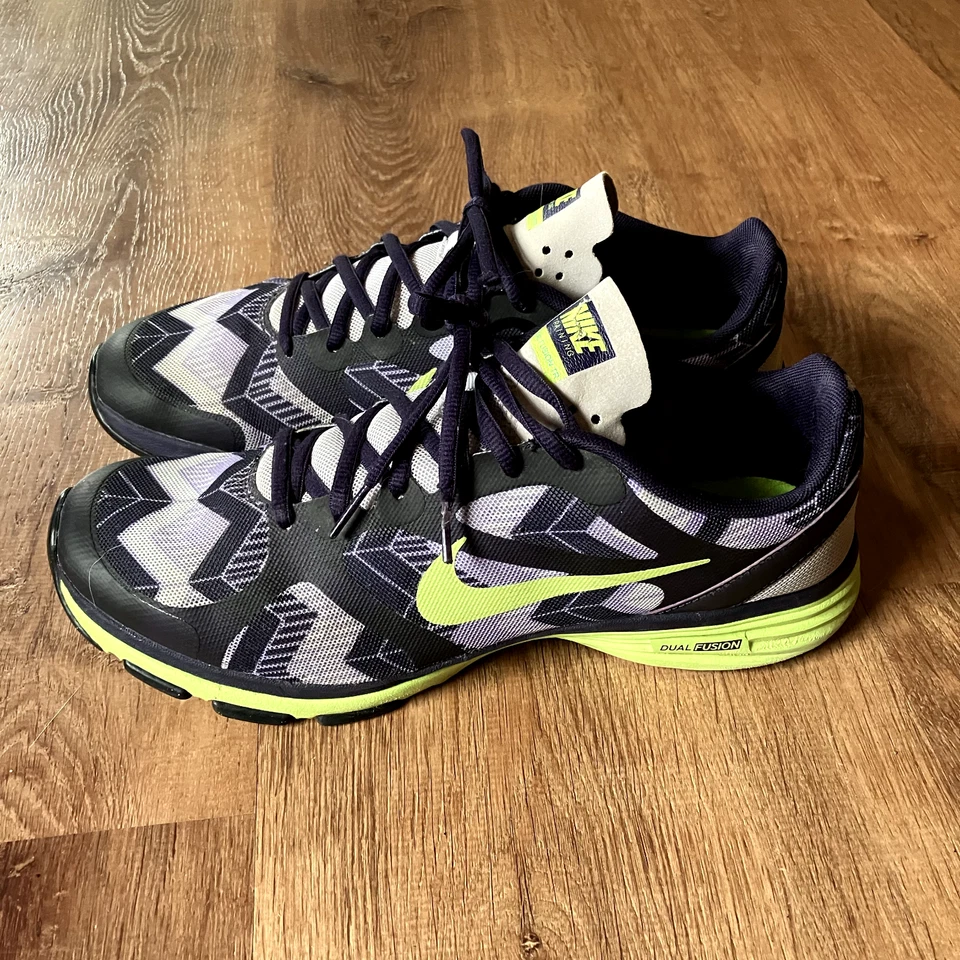 耐克 Dual Fusion TR Cross 训练跑步鞋女式 10 紫色绿色 — 第 4/4 张图片