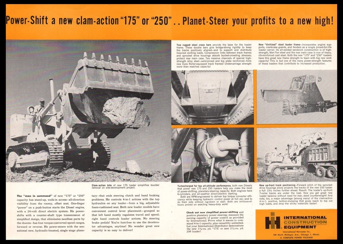 1963 International Harvester Tractor Loader-Vintage photo 2 page trade print ad