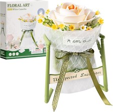 ROKR Camellia Flower 3D Plastic Flower Puzzle DIY Model Kits for Women XMAS Gift