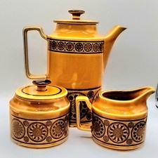 Juego de cafetera de cerámica Royal Sealy vintage crema y azúcar boho chic MCM