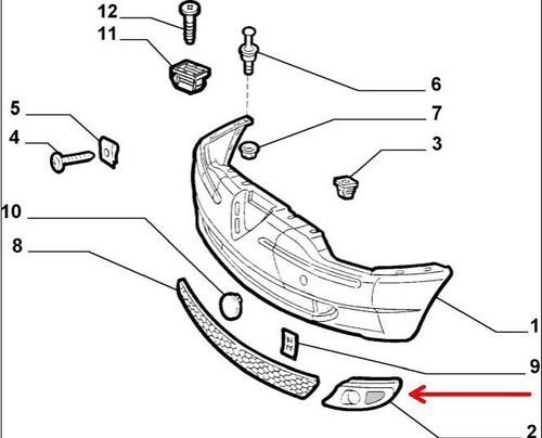 MOSTRINA SX NERA PER FENDINEBBIA PARAURTI ANTERIORE ALFA 156 I II 156024088/1 - Imagen 8 de 8