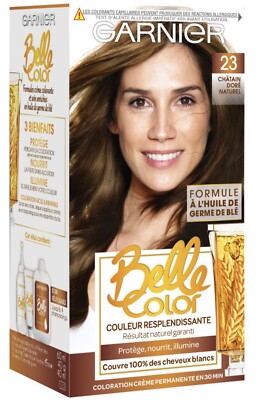 Coloration Garnier Belle Color – N°21 Châtain Clair Doré Naturel – Lot De 3 Boîtes – Neuf – Fabriqué En France