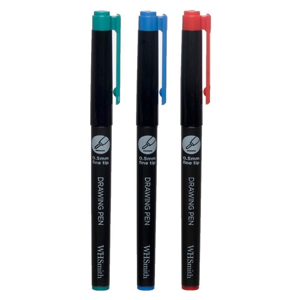 WHSmith Coloured Drawing Pens Pigment Ink Fine Tip for sale