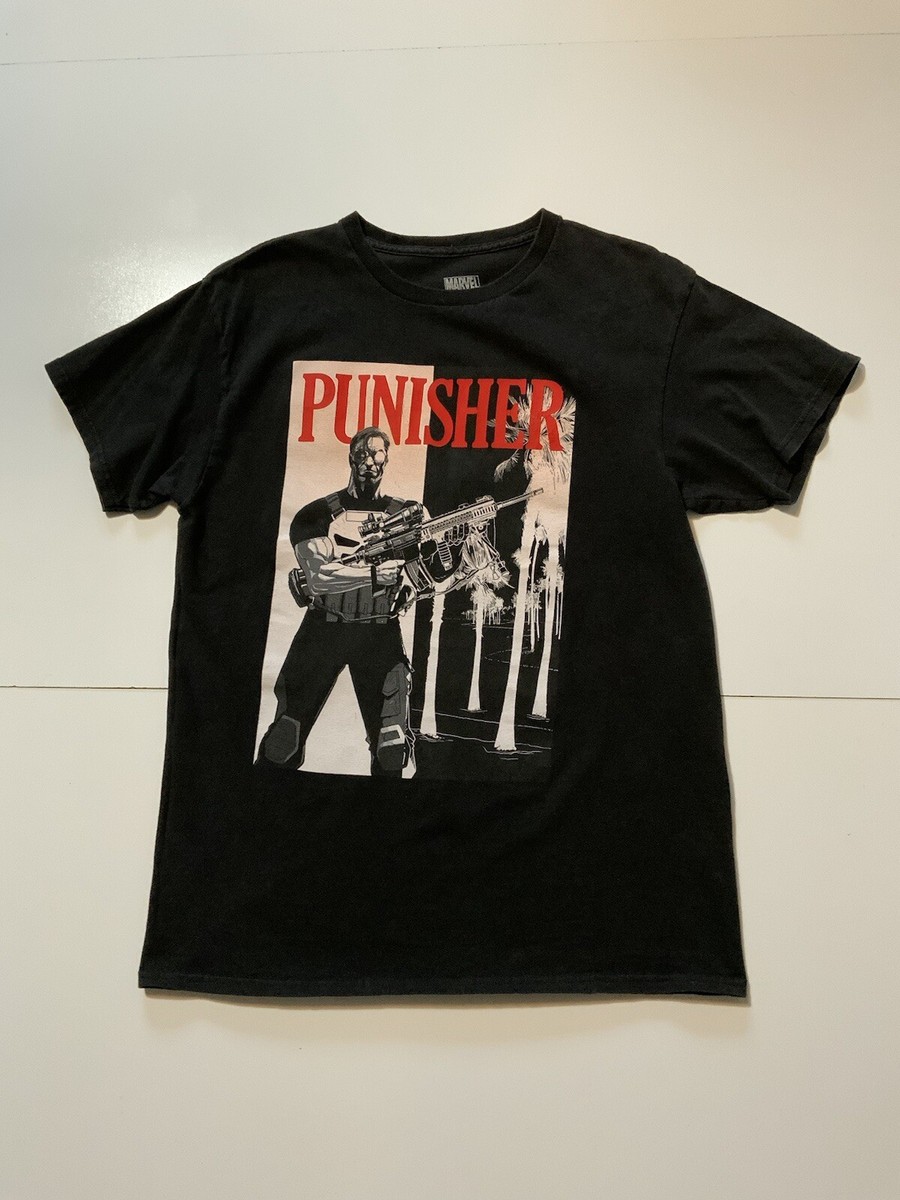 Marvel Comics The Punisher Black Graphic Short Sleeve T-Shirt M