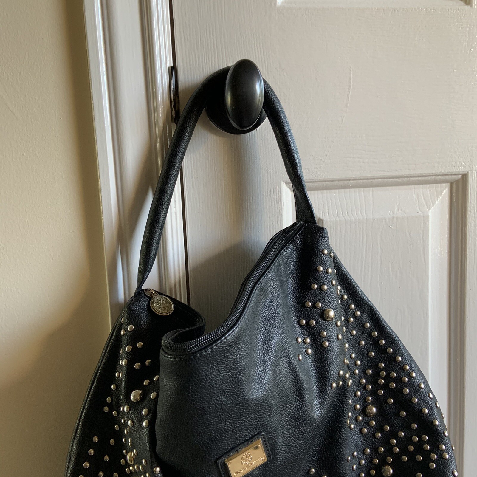 Christian Lacroix Black and Blue Studded Purse Gem