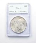 1923 Peace Silver Dollar MS64 PCGS Rattler *7955