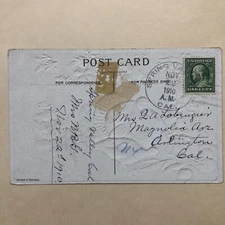 Spring Valley, California, San Diego County (1909-Date) 1910 4-bar Cancel