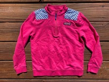 Vineyard Vines Shep Shirt 1/2 Zip Pullover Pink Girls Medium 10/12
