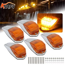 5 Pcs 31 Led Chrome Amber Cab Top Roof Marker Lights For Kenworth Freightliner