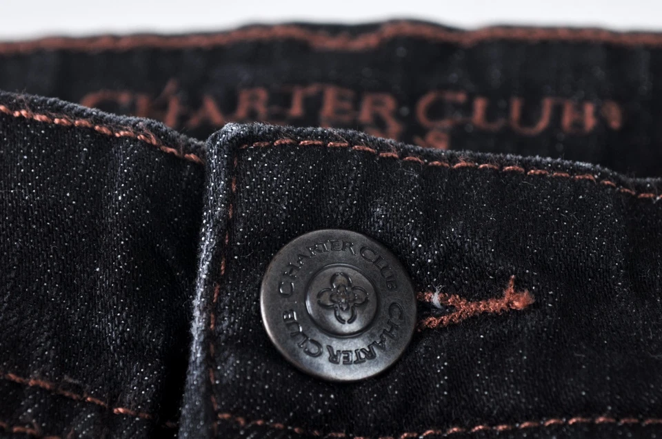 Pantalones de mezclilla para mujer Charter Club lavado oscuro bolsillos con botones corte botín talla 6P 30X30 Foto 3 de 4