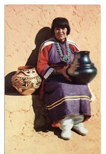 Famous Native American Indian Woman Maria-Pottery Maker-Vintage Postcard