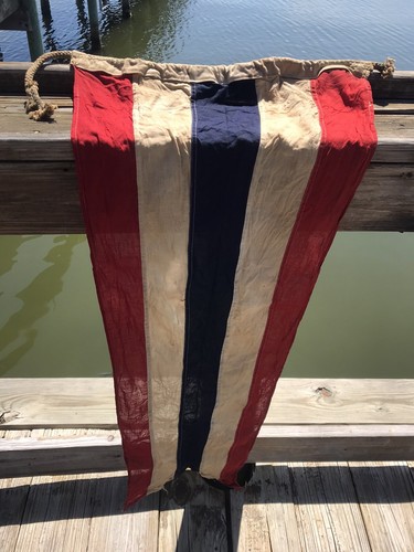 Vintage WWII U.S. Naval Air Station NAS Willow Grove Pennsylvania Ships Flag - Picture 15 of 16