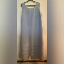 Avenue Dress Women’s 20 Blue Maxi Linen Blend Lace Jacket Buttons 2 Piece