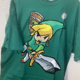 Nintendo Legend of Zelda T Shirt XXL Link Sword Video Game Snes Green Nes