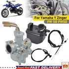 FOR Yamaha Y ZINGER PW 50 PW50 Carburetor Air Filter Box & Throttle Choke Cable