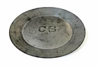 Civil War Confederate States Mess Plate, Tin Alloy Reenactment Plate 9-3/4" Dia.