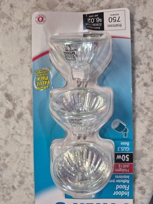 Philips Indoor / Landscape Flood 3 pack 50w  MR/6 GU5.3 base Light Bulb NEW