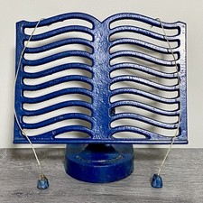 Vintage Cast Iron Metal Victor England Adjustable Blue Recipe Book Rest Holder