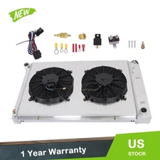 4 Row Full Aluminum Radiator+Shroud Fan For Chevrolet 1981-91 For GMC 1973-1991