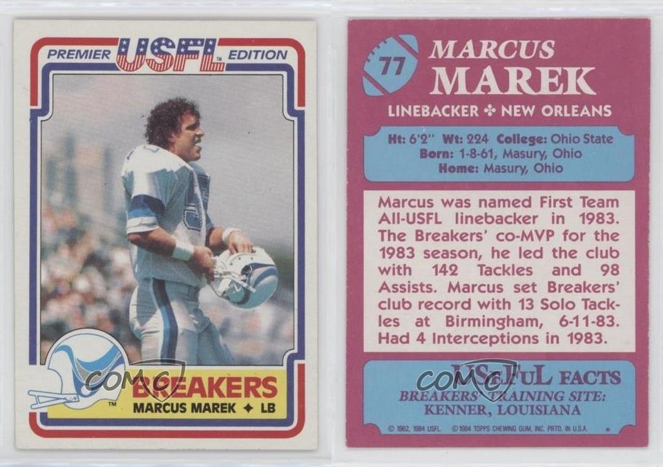 1984 Topps USFL Marcus Marek #77 7ut | eBay