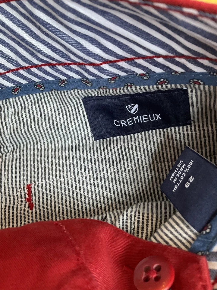 Cremieux Shorts Men 29 Red Chino Cotton Preppy 7.5" Inseam Premium Golf Chino — 第 3/4 张图片