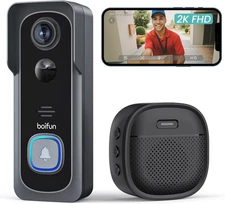 BOIFUN Doorbell Camera Wireless – No Subscription Required, 2K HD, 166° Wide Vie