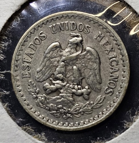 Moneda circulada de 10 centavos de plata con fecha clave rara de México de 1919