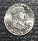 1958 P Benjamin Franklin Half Dollar 50c High Grade BU Uncirculated 90%