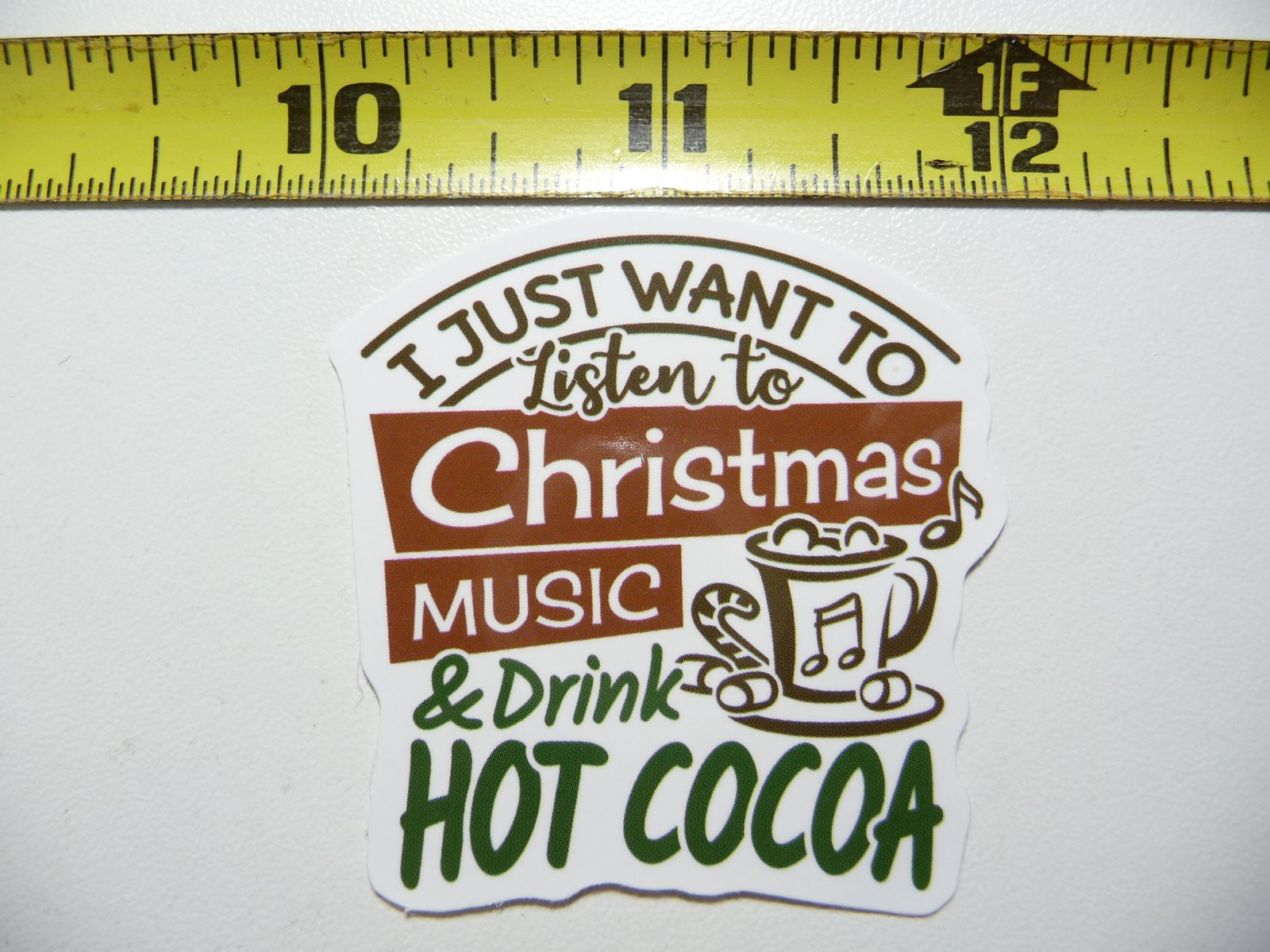 Listen to Christmas Music with Cocoa Sticker for Musical Fan Concert Fun