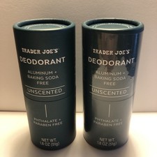 Qty 2 Trader Joe's Unscented Deodorant Paraden Aluminum Baking Soda Free exp '27