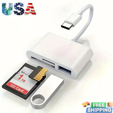 USB C to SD Card Reader, 3-in-1 Hub Converter, Micro SD TF Memory Type-C Adapter