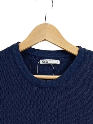 ZARA T-Shirt Homme Bleu Basic Coton (EU 48, INT M) - Photo 1/2