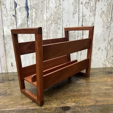 Vintage MCM Danish Teak Magazine Rack Mid Century Scandinavian 50’s 60’s