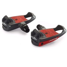 Miche Mt-4 Pedali Senza Clip, Nero/Rosso (Include Tacchetti Fissi)_