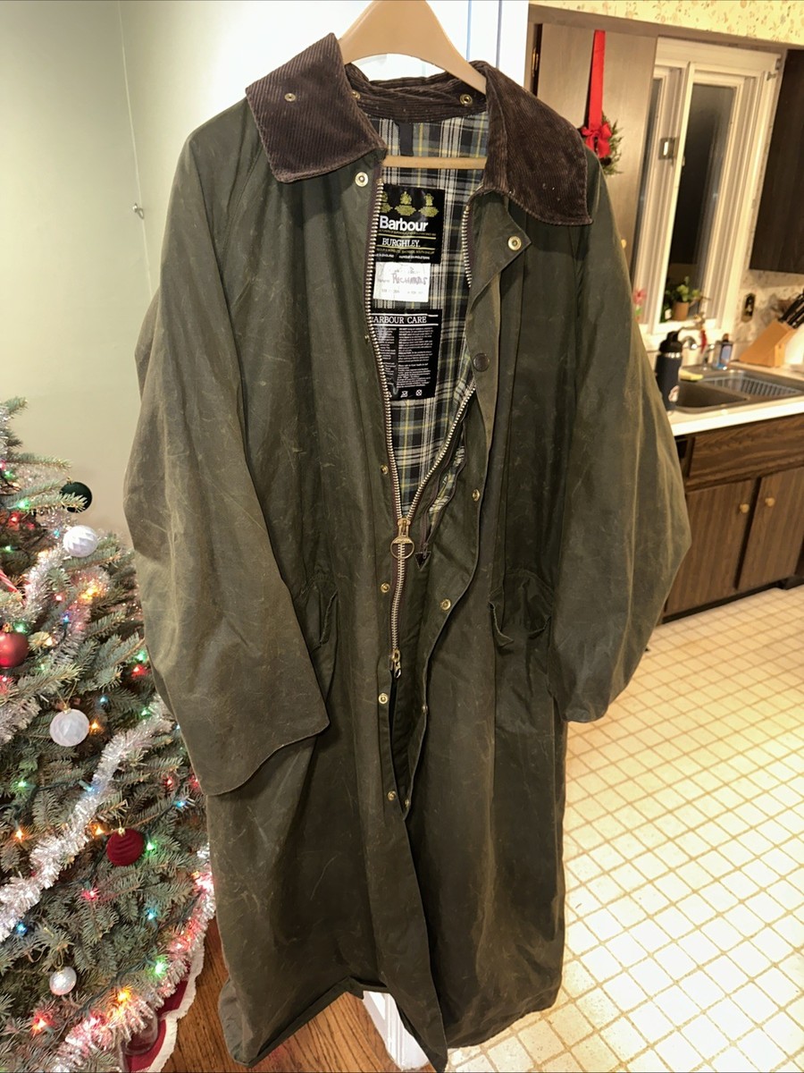 Barbour Burghley Dark Green Coat size C44/112cm | eBay
