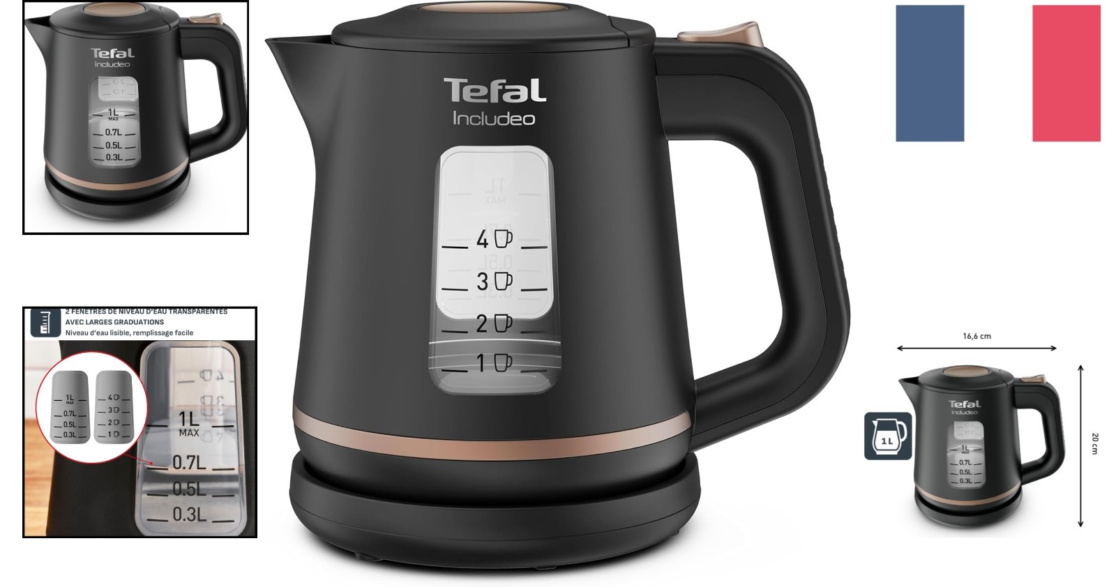 Bouilloire rapide Tefal 1L idéale pour simplifier le petit-déjeuner