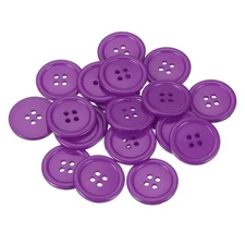 22 Pcs Resin Round Buttons for Craft, 4 Holes Sewing Snaps, Purple (25mm)