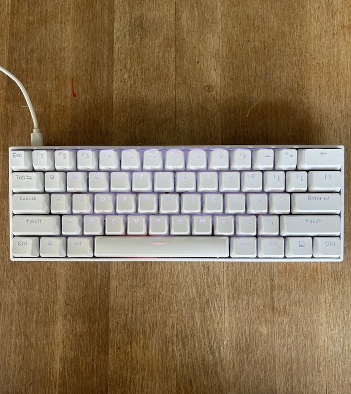 White Feker 60% Mechanical Gaming Keyboard RGB Backlit