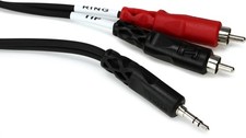 Hosa CMR-215 Stereo Breakout Cable - 3.5mm TRS Male to Left and Right RCA Male -