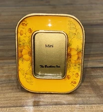 Vintage Bucklers Enamel Floral Mini Photo Frame Gold Rim Vtg Retro