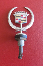Vtg Cadillac Wreath Crest Hood Ornament Chrome Multi Color Enamel 80-90s Oem
