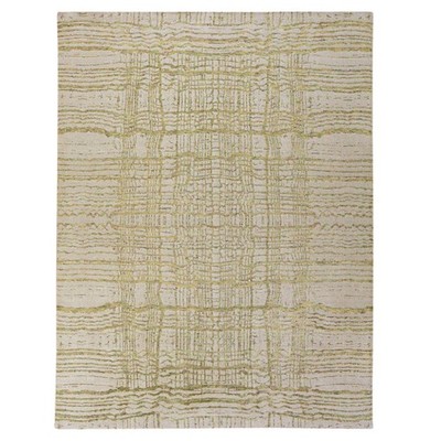 9'x11'7'' Drizzle Gray Modern Design Fine Jacquard Hand Loomed Wool and Silk Rug