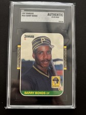 1987 Barry Bonds Donruss Rookie Card # 361 Barry Bonds SGC Grade A