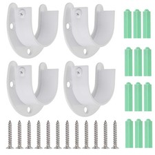 4 Packs Closet Rod End Supports Brackets 1-1/2" Diameter, U Shaped Stainless ...