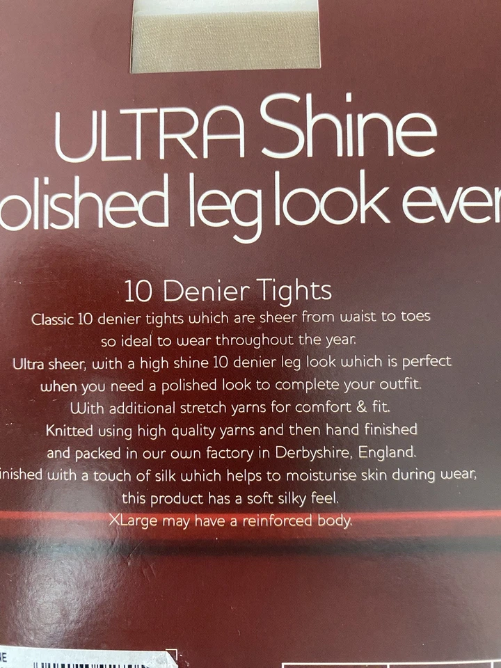 3 Pairs Aristoc Ultra Shine 10 Denier Sheer Nylon Tights  XL Nude - Image 4 of 4