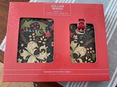 New William Morris Travel Set Luggage Tag/ Passport  Case  Golden Lily 