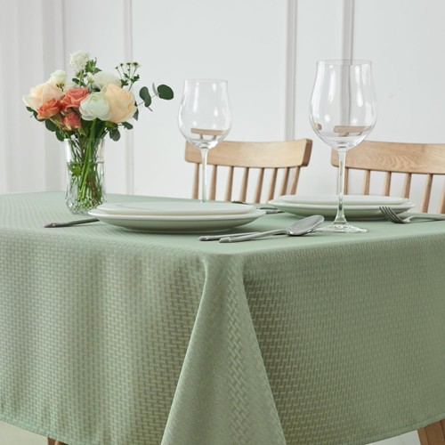 Rectangle Tablecloth Weaved Pattern Waterproof Spillproof Wrinkle Free Table ...
