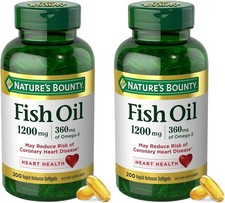 2pk Natures Bounty 200 Pack Fish Oil 1200 mg ...