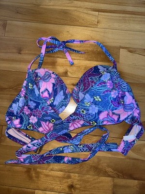 Victoria's Secret Swim Bikini Top 34D Le Bain De Soleil Bombshell Wrap Halter